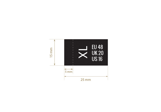 Etiqueta de talla Model TC-M226