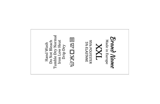 Etiqueta de composición con tamaño Modelo TC-M31