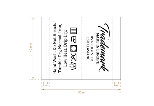 Etiqueta de composición Modelo TC-M334