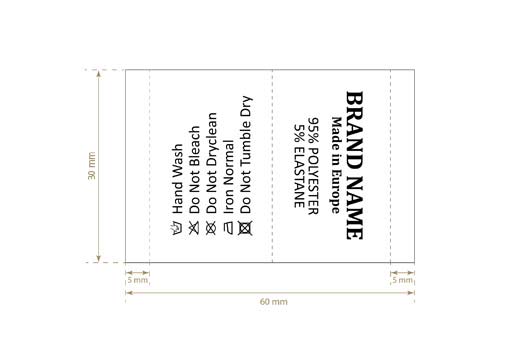 Etiqueta de composición Modelo TC-M335